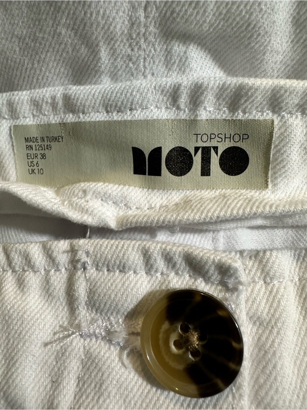 Topshop Moto Tortoise Button Front Cropped Wide Leg Jumpsuit US 6 - Picture 7 of 10